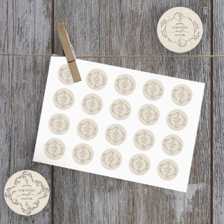 Vintage Minimalist Botanical Wedding Sticker