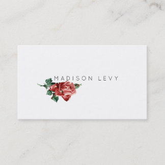 Vintage minimaliste Rose botanique Cartes de visit