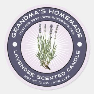 Vintage Modèle Étiquette à bougie parfumée fait ma