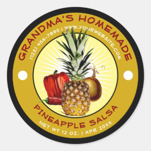 Vintage Modèle Étiquette de salsa d'ananas fait ma