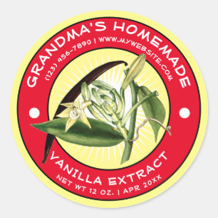Vintage Modèle Étiquette d'extraction de vanille f