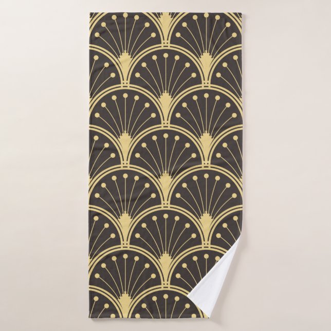 vintage modern geometric tiles pattern gollin (Serviette de bain)