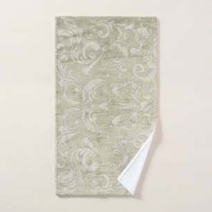 Vintage Moderne Aquarelle Gris Scroll Swirl Damask