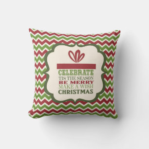 vintage moderne Noël mot cadeau coussin