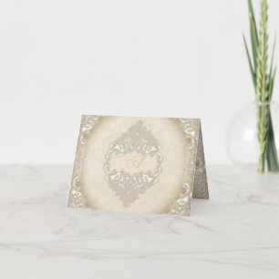 Vintage Monogramme dentelle ancienne crackle tourb
