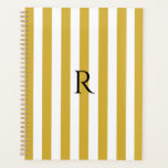 Vintage Monogramme Gold & White Stripes Stripes<br><div class="desc">Design rayé vintage moderne. Bandes verticales design motif dans chic français classique élégant or et blanc.</div>