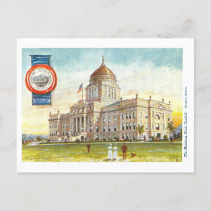 Vintage Montana Capitol avec carte postale Seal