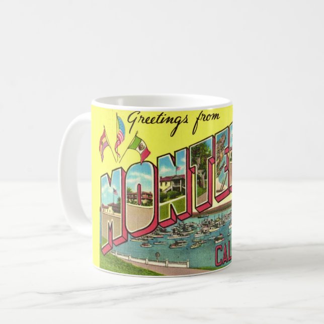 Vintage Monterey CA Salutation Mug (Devant gauche)
