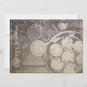 Vintage Motif de Noël avec Cookies et Café