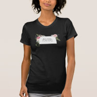 Vintage Motif Floral moderne sur T-shirt noir