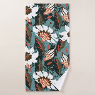 Vintage motif floral peint à la main avec fleur su