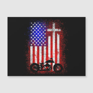 Vintage Motorcycle USA Drapeau Foi chrétienne pour