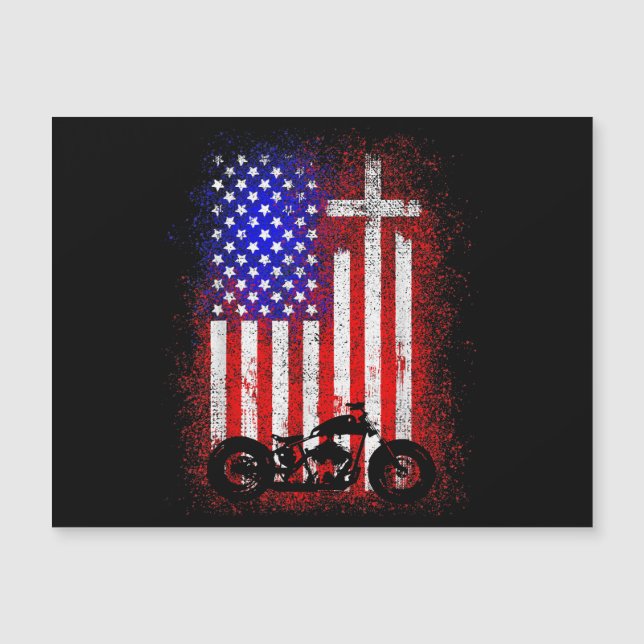 Vintage Motorcycle USA Drapeau Foi chrétienne pour (Devant)