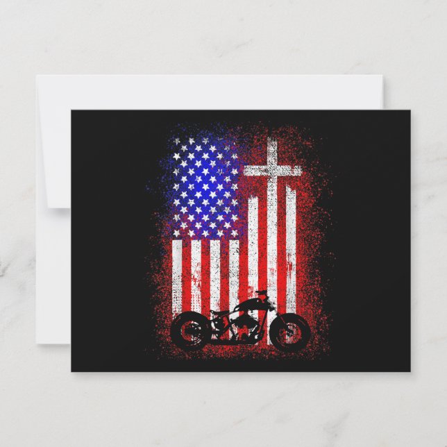 Vintage Motorcycle USA Drapeau Foi chrétienne pour (Devant)