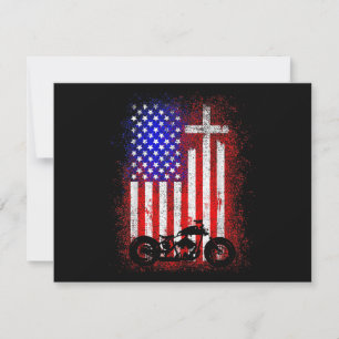 Vintage Motorcycle USA Drapeau Foi chrétienne pour