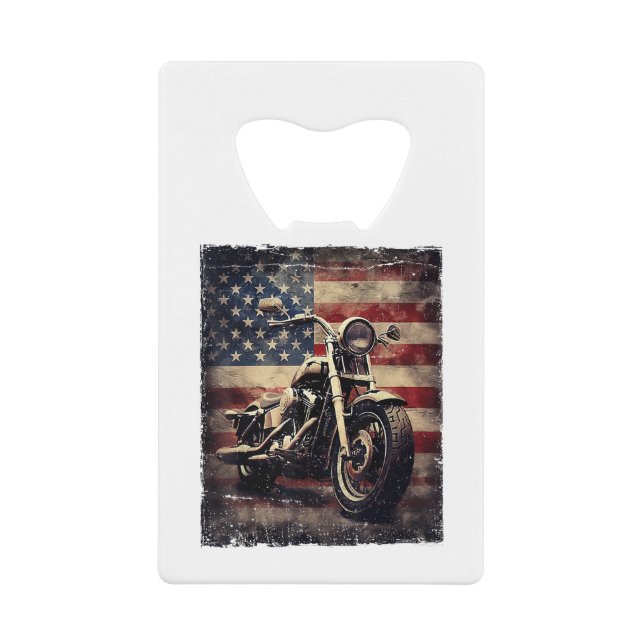 Vintage Motorcycle USA Drapeau Retro Biker América (Devant)