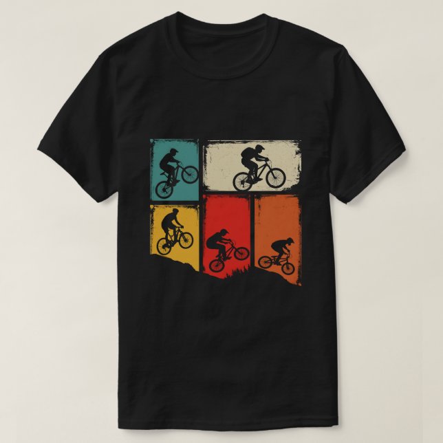 Vintage Mountain Bike Silhouette T-Shirt (Design devant)