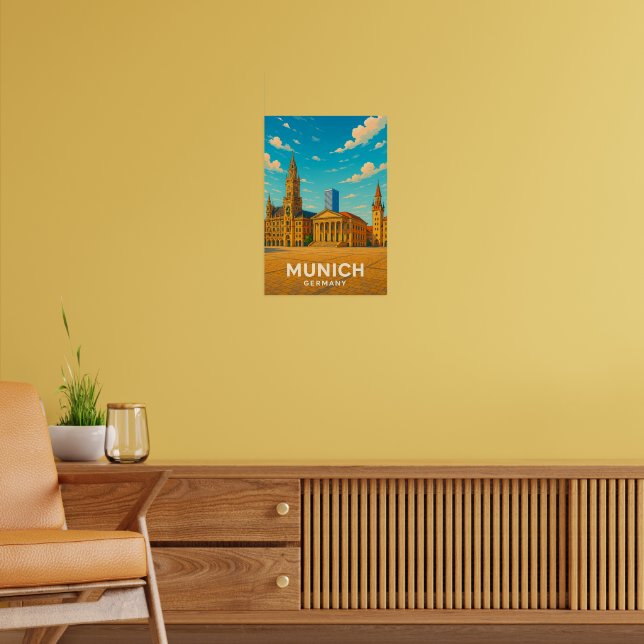 Vintage Munich Germany Travel Poster (Salon 2)