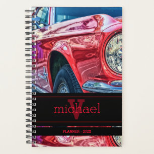 Vintage Muscle rouge voiture Monogramme planificat