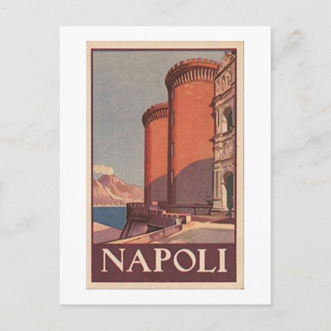 Vintage Naples Italie Poster carte postale Napoli (Devant)