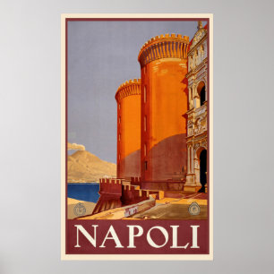 Vintage Napoli, Italie Affiche de voyage