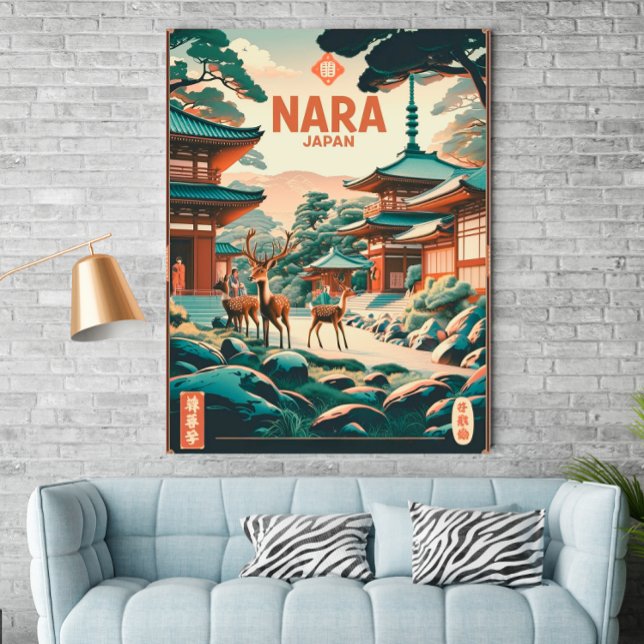 Vintage Nara, Japon - Retro Travel Poster (Créateur téléchargé)