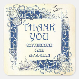 vintage nautique merci autocollants