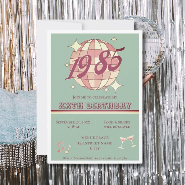 Vintage né 1985 40e anniversaire Invitation (Créateur téléchargé)