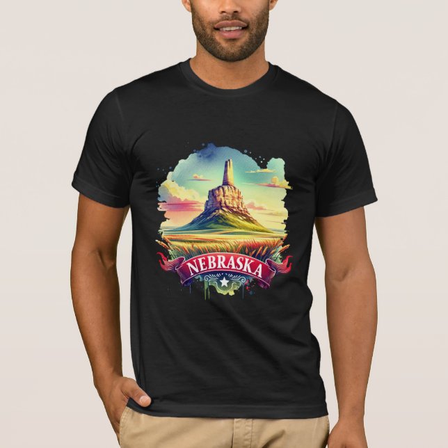 Vintage Nebraska Map T-Shirts – Retro us state (Devant)