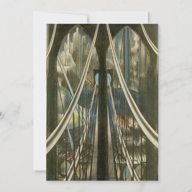 Vintage New York Architecture, Brooklyn Bridge (Devant)