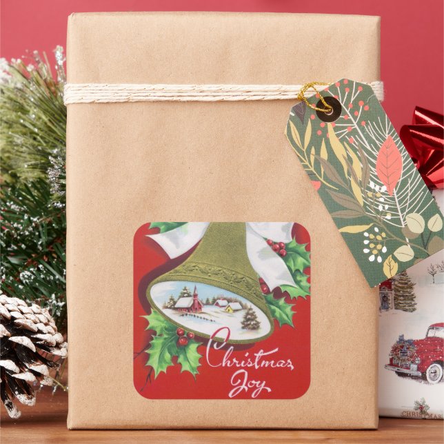 Vintage Noël cloches rétro stickers de vacances (vacances)