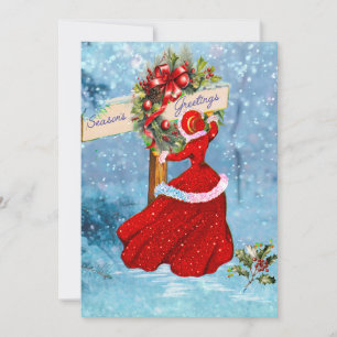 Vintage Noël couronne rouge parties scintillant fi