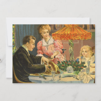 Vintage Noël, Dîner de famille Invitation