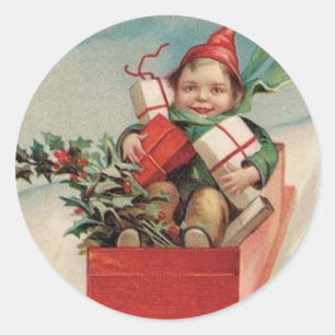 Vintage Noël Enfant présente Stickers