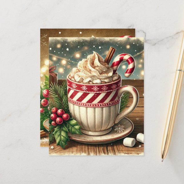 Vintage Noël Festin Hot Chocolate Scrapbook (Devant/Arrière en situation)