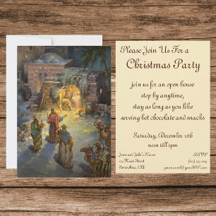 Vintage Noël Nativité Magi Invitation