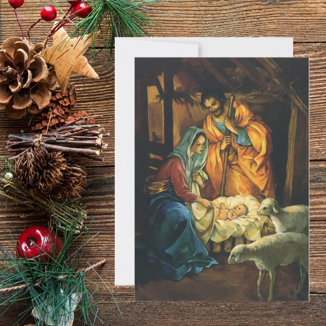 Vintage Noël Nativité Scène Fête Invitation (Créateur téléchargé)