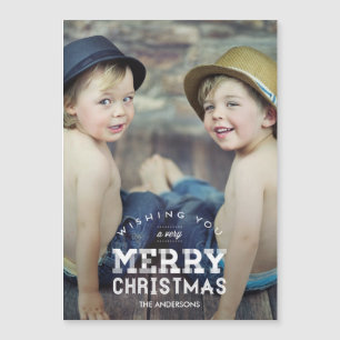 Vintage Noël Photo personnalisée Mince Carte magné