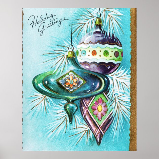 Vintage Noël rétro Affiches de Noël (Devant)