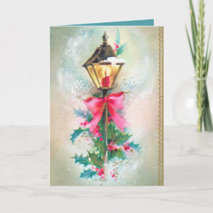 Vintage Noël rétro lampe personnalisable carte