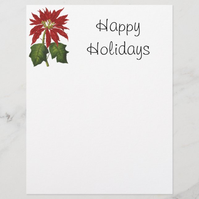 Vintage Noël, Rouge Poinsettia Plante d'hiver (Devant)