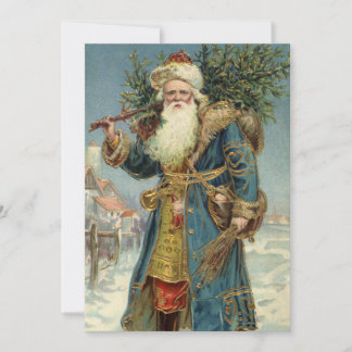 Vintage Noël Victorien Père Noël Invitation