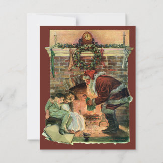 Vintage Noël Victorien Père Noël Invitation