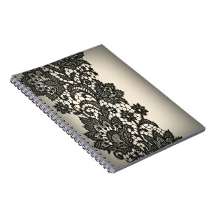 Vintage noir Dentelle beige Carnet Paris