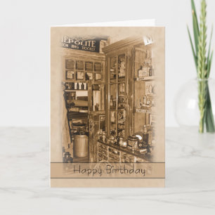 Vintage, Nostalgie, Carte d'Anniversaire Rétro - O