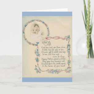Vintage Nouveau bébé Carte de voeux de Dieu