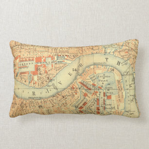 Vintage Old London River Thames Carte coussins d'i