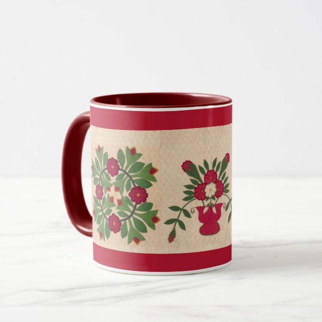 Vintage Old Quilt Squares Quilter Mug Cup (Devant gauche)