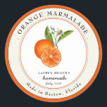 Vintage Orange Marmalade jar Canning étiquette<br><div class="desc">Aquarelle personnalisée peinte à la main de style vintage étiquette de confiture orange. Parfait pour la mise en conserve à domicile et les cadeaux. Remplir vos informations sur le étiquette et profiter.</div>