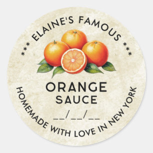 Vintage orange sauce autocollant modifiable avec d
